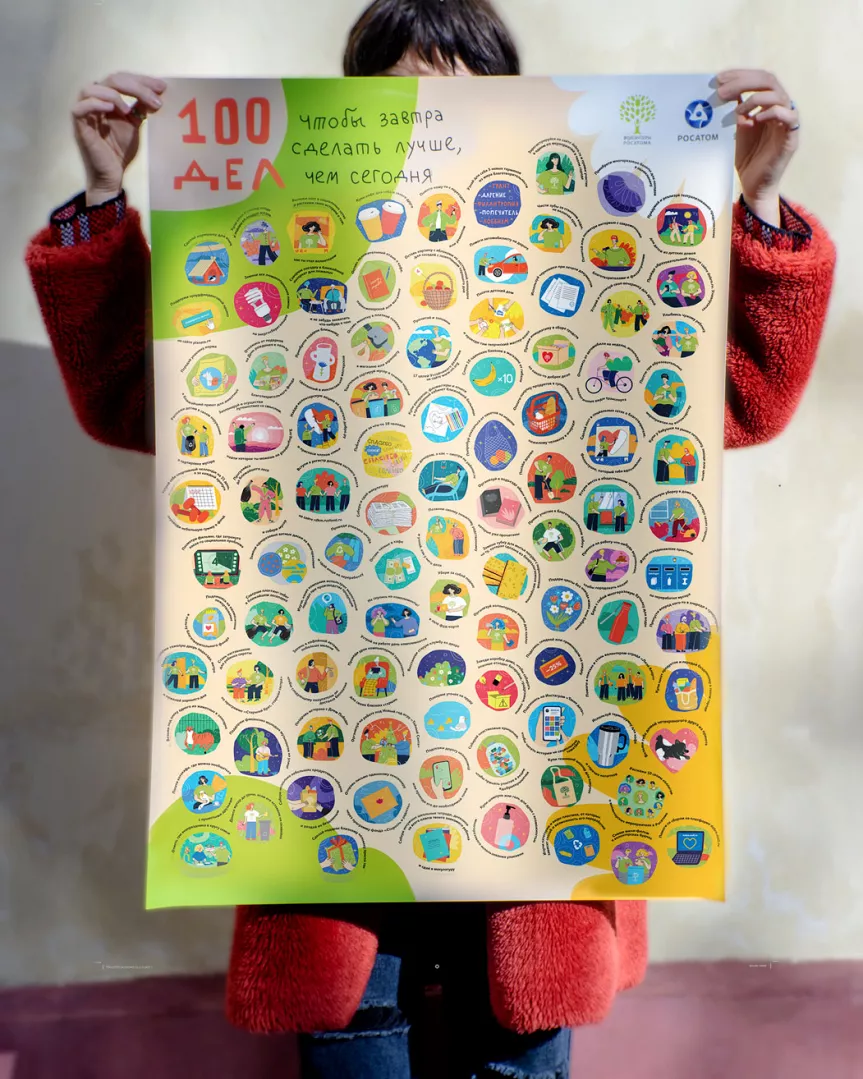 Poster with erasable layer “One Hundred Good Deeds”